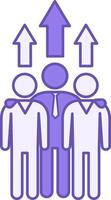 Mentoring Colored Icon. Icon of Business Mentor, New Employees, and Up Arrow. Mentoring and Coaching Creative Idea Concept vector