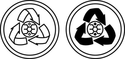 Recycled Polyester Icons. Black and White Icons. Recycling Clothes. Circular Reuse Textile. Tag, Label For Clothes vector