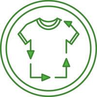 Green Recycled Textile Icon. Recycling Clothes. Circular Reuse Textile. Tag, Label For Clothes vector