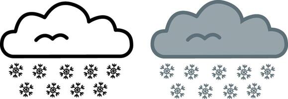 Snow cloud icons. Weather Icons. Cloudy Snowy Weather vector