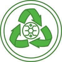 Green Recycled Polyester Icon. Recycling Clothes. Circular Reuse Textile. Tag, Label For Clothes vector
