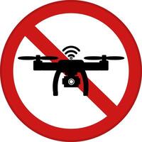 Red Sign No Drone Zone. Prohibitory Road Sign. Drones Prohibited vector