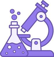 Laboratory Color Icon. Microscope and Chemical Flask. Research, Analysis. Science and Medicine Concept vector