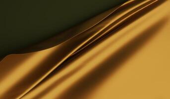 Gold, Satin, Silk Satin, Shiny, Shiny, Golden, Beautiful Waves, Background for banner, backdrop or texture. High detailed fabric texture. 3D fabric illustration photo