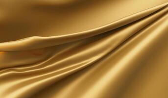 Gold, Satin, Silk Satin, Shiny, Shiny, Golden, Beautiful Waves, Background for banner, backdrop or texture. High detailed fabric texture. 3D fabric illustration photo