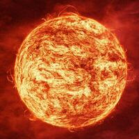 Solar flare, corona, Cosmic, Sun Red Giant Star in Space with Flames and Heat. Sun Background in Space 3d render Cosmic Cloud photo