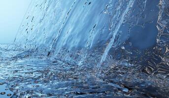 Pouring water, splashing water, splashing water 3d render photo