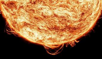 Solar flare, corona, Cosmic, Sun Red Giant Star in Space with Flames and Heat. Sun Background in Space 3d render Cosmic Cloud photo