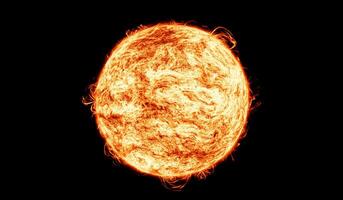 Solar flare, corona, Cosmic, Sun Red Giant Star in Space with Flames and Heat. Sun Background in Space 3d render Cosmic Cloud photo