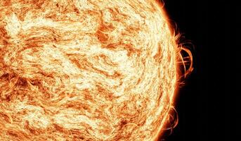 Solar flare, corona, Cosmic, Sun Red Giant Star in Space with Flames and Heat. Sun Background in Space 3d render Cosmic Cloud photo