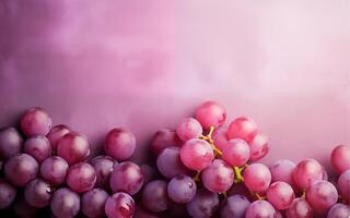 Red grape bunch close up, wine background, top view photo