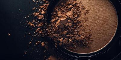 Powder spread across a dark surface creating a delicate textured pattern photo