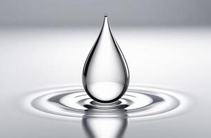 Mockup of water drop on white background for text name of vitamin or mineral photo