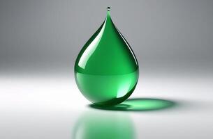 Mockup of green drop on white background for text name of vitamin or mineral photo