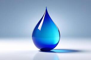 Mockup of blue drop on white background for text name of vitamin or mineral photo