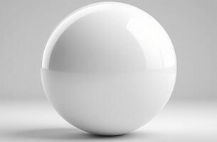 Mockup of sphere on white background for text name of vitamin or mineral photo
