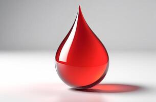 Mockup of red drop on white background for text name of vitamin or mineral photo
