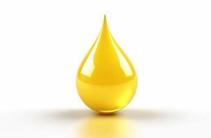 Mockup of yellow drop on white background for text name of vitamin or mineral photo