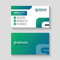 Sleek and Modern Green Color Business Card Design Template vector
