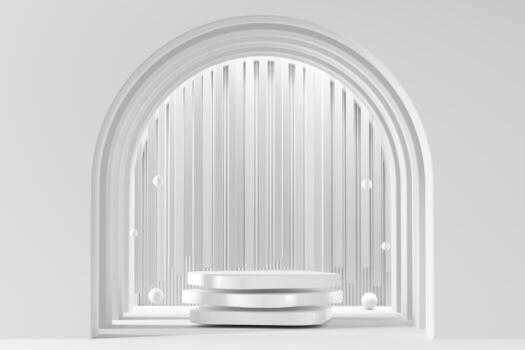 White Podium Minimal For Product Display Showcase Presentation 3D Rendering photo