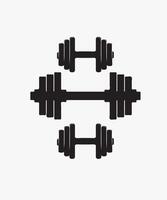 Gym equipment silhouette exercise tools vector