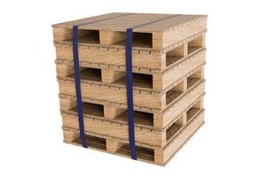 Stacked wooden pallets Rendering of 3D illustrations separated from the background - clipping path. photo