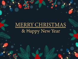 Minimalistic modern banner or card for Christmas and New Year. Trendy design vector