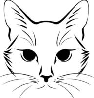 Black Cat Outline Halloween Icon for Spooky and Minimal Designs vector