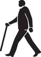 Walking Person with Cane Icon for World White Cane Day in a Design Raising Awareness of Blindness vector