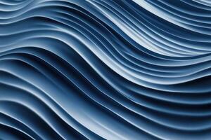 Abstract blue wave patterns showcasing smooth, flowing lines in a designed texture for artistic backgrounds or wall decor photo