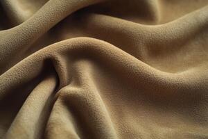 Soft brown fabric drapes elegantly on a textured surface in natural light photo