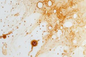 Abstract orange and brown fluid patterns on a white surface created with artistic techniques photo