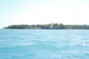 Beautiful sea and blue sky at the day time. Natural background. photo