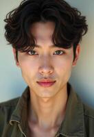 portrait of handsome young korean man photo