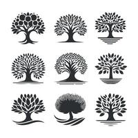 Set of trees icon isolated on white background vector