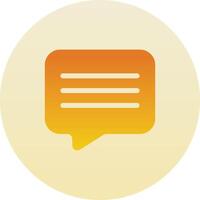 Rectangle Chat Rounded Circle Icon with Yellow Gradient Isolated on White Background vector