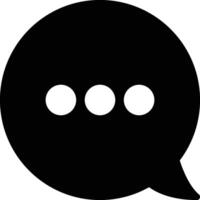 Circle Chat Rounded Right Black Filled Icon Isolated on White Background vector