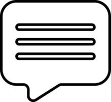 Rectangle Chat Rounded Black Outline Icon Isolated on White Background vector