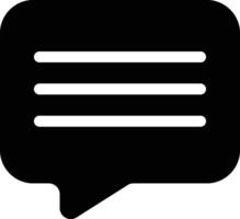 Rectangle Chat Rounded Black Filled Icon Isolated on White Background vector