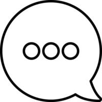 Circle Chat Rounded Right Black Outline Icon Isolated on White Background vector