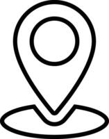 Maps with Circle Black Outline Icon Isolated on White Background vector