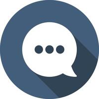 Circle Chat Rounded Right Dark Blue Circle Icon with Dark Blue Shadow Isolated on White Background vector