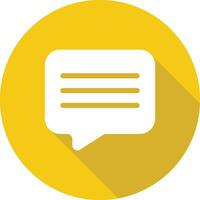 Rectangle Chat Rounded Yellow Circle Icon with Yellow Shadow Isolated on White Background vector