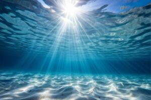 Sunlight Beaming Through Clear Ocean Water photo