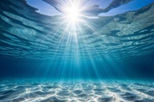 Sunlight Beaming Through Clear Ocean Water photo