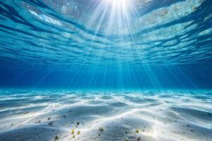 Sunlight Beaming Through Clear Ocean Water photo