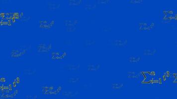 Mathematics equation sum coming forward animation with blue background video