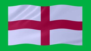 Inglaterra acenando bandeira com 3d brilhando sombra isolado em verde fundo video