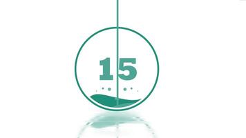 Teal circle with number inside and vertical line. video