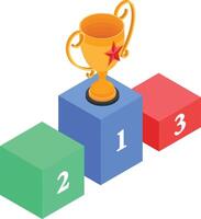 Golden Trophy on a Podium vector
